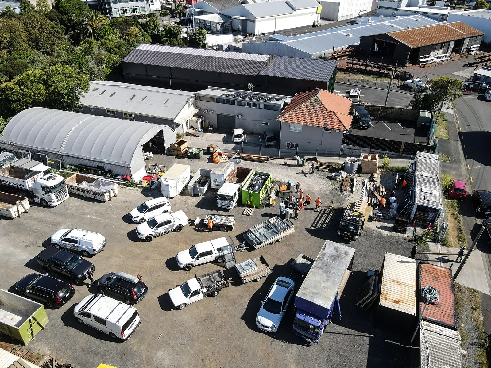 Construction Yard with lots of vehicles